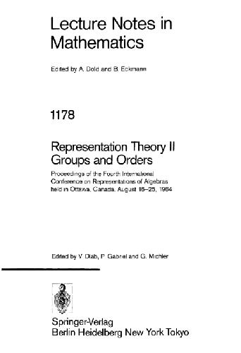 Proceedings of the Fourth International Conference on Representations of Algebras held in Ottawa, Canada, August 16-25, 1984