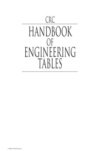 CRC Handbook of Engineering Tables