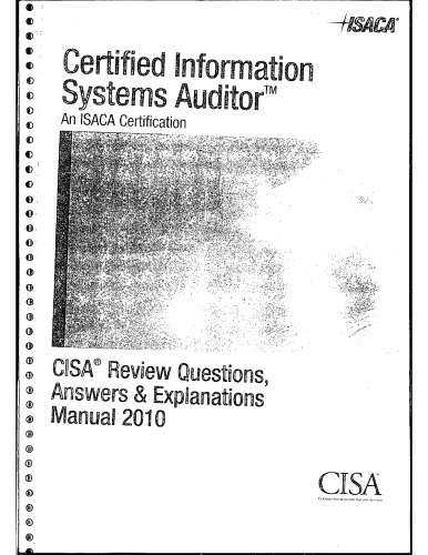 CISA Review Questions, Answers & Explanations Manual 2010