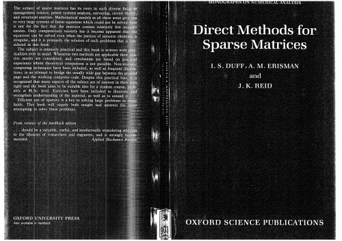 Direct Methods for Sparse Matrices