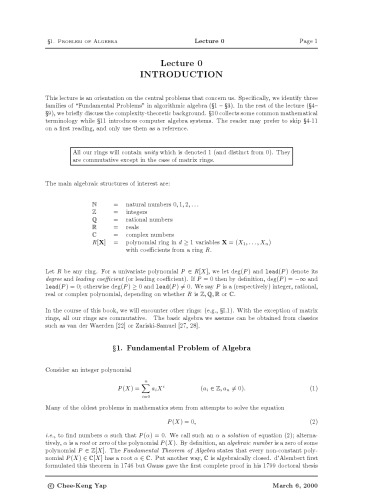 Fundamental problems of algorithmic algebra (draft)