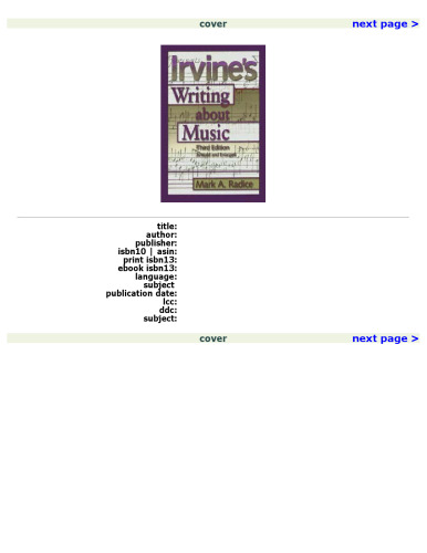 Irvine's Writing About Music: Third Edition (Amadeus)