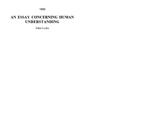 An Essay Concerning Human Understanding