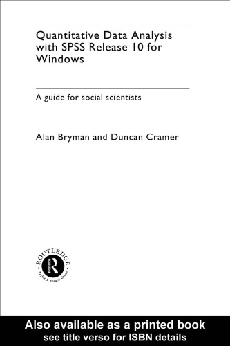 Quantitative Data Analysis with SPSS Release 10 for Windows: A Guide for Social Scientists