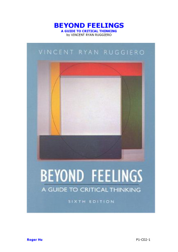 Beyond Feelings: A Guide to Critical Thinking