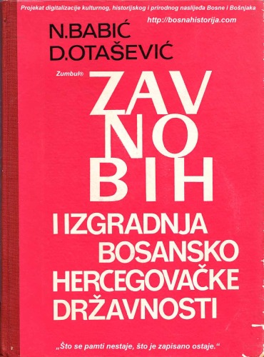 ZAVNOBIH i izgradnja bosansko-hercegovačke državnosti