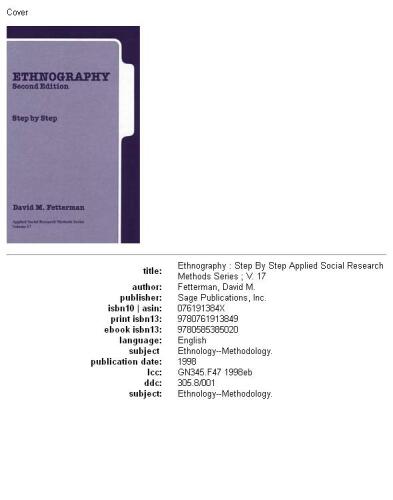 Ethnography: Step-by-Step