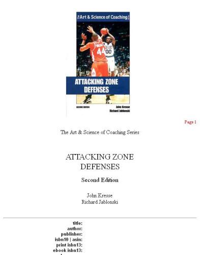 Attacking Zone Defenses (Art and Science of Coaching)