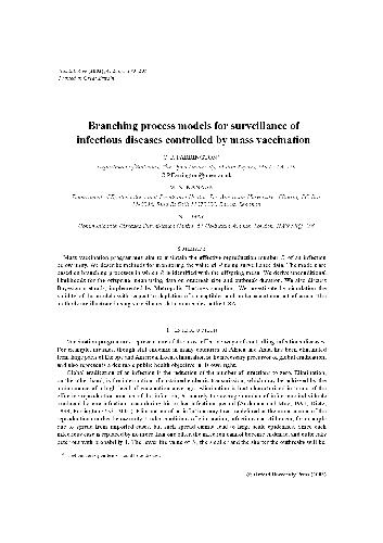 Branching process models for surveillance of infectious diseases controlled by mass vaccination