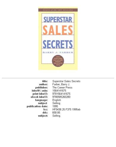 Superstar Sales Secrets (State of the Art Selling)