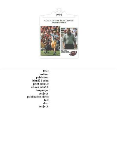 Coach of the Year Football Manual (Coach of the Year Clinies Football Manuals)