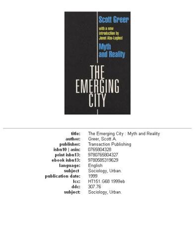 The Emerging City: Myth and Reality