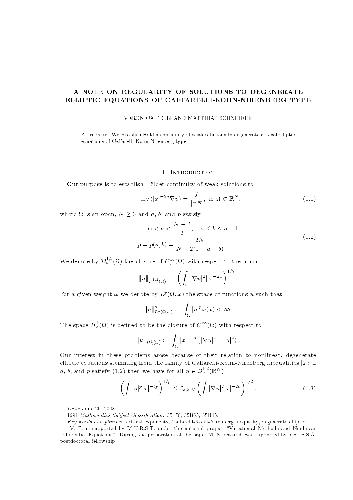 A note on regularity of solutions to degenerate elliptic equations of Caffarelli-Kohn-Nirenberg type