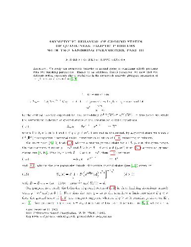 Asymptotic behavior of ground states of quasilinear elliptic problems with two vanishing parameters, Part III