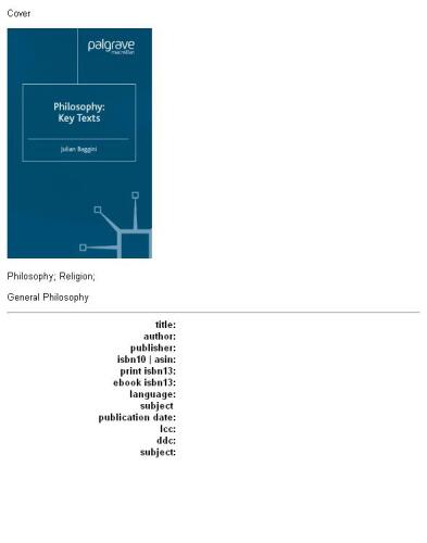 Philosophy: Key Texts