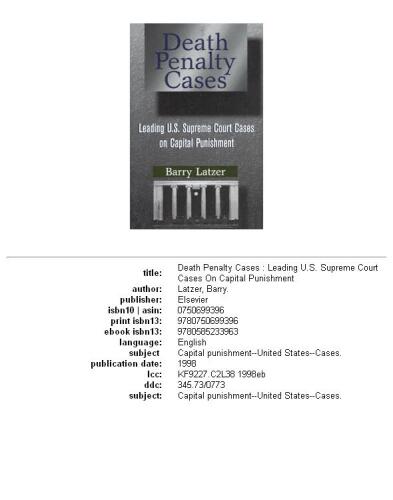 Death Penalty Cases: Leading U.S. Supreme Court Cases on Capital Punishment