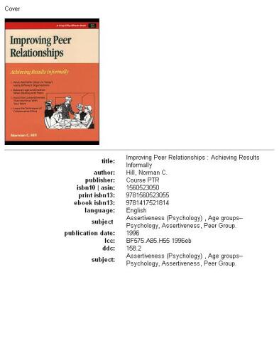 Crisp: Improving Peer Relationships: Achieving Results Informally (Crisp Fifty-Minute Series)