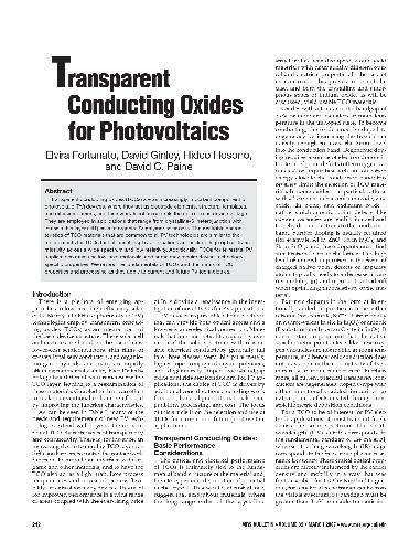 Transparent Conducting Oxides for Photovoltaics