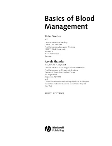 Basics of Blood Management