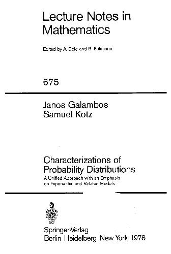 Characterisation of Probability Distributions