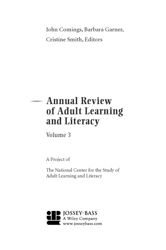 The Annual Review of Adult Learning and Literacy (J-B Annual Review of Adult Learning & Literacy)