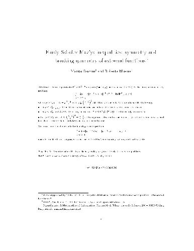 Hardy-Sobolev-Mazya inequalities symmetry and breaking symmetry of extremal functions