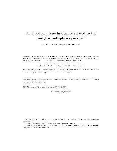 On a Sobolev type inequality related to the weighted p-Laplace operator