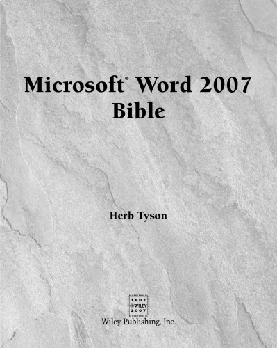 Microsoft Word 2007 Bible