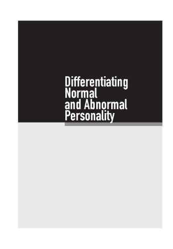 Differentiating Normal and Abnormal Personality: Second Edition