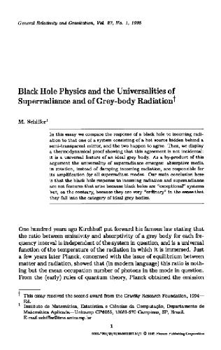 General relativity and gravitation Vol. 27