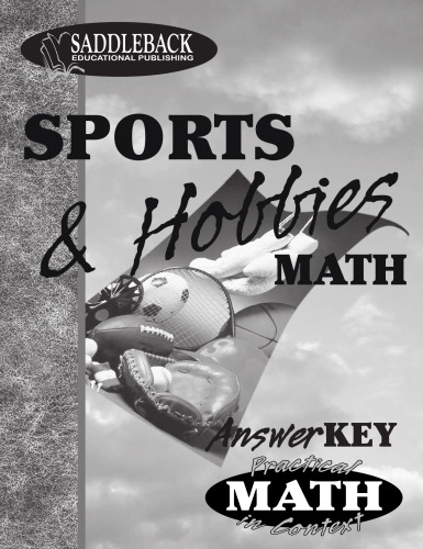 Sports & Hobbies Math - Teacher Notes (Practical Math in Context)