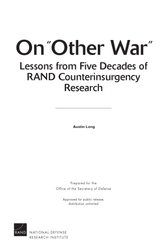 On Other War: Lessons from Five Decades of RAND Counterinsurgency Research