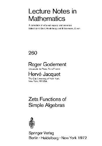 Zeta Functions of Simple Algebras