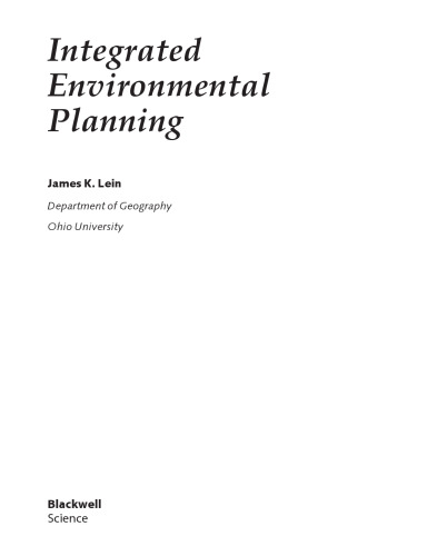 Integrated Environmental Planning: A Landscape Synthesis