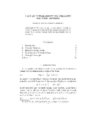 Lack of integrability via viscosity solution methods