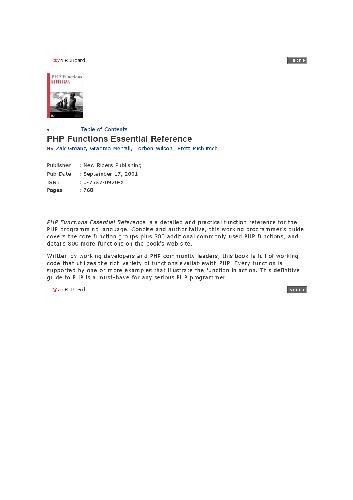 PHP Functions Essential Reference