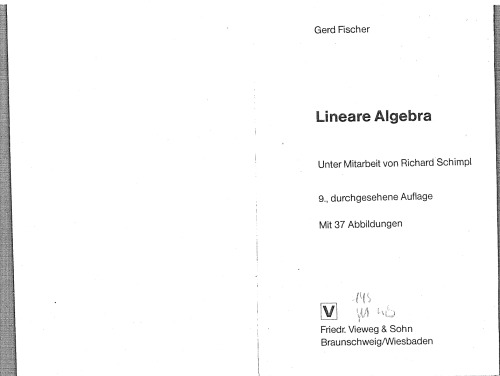 Lineare Algebra. ( Grundkurs Mathematik.)