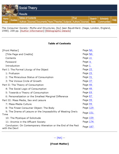 The Consumer Society: Myths and Structures (Published in association with Theory, Culture & Society)