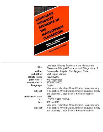 Language Minority Students in the Mainstream Classroom (Bilingual Education and Bilingualism, No 7)