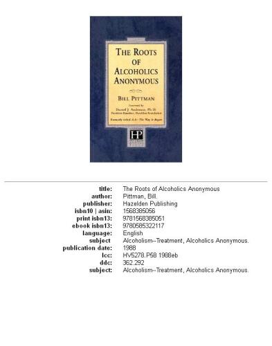 The Roots of Alcoholics Anonymous