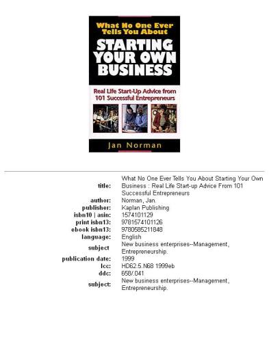 What No One Ever Tells You About Starting Your Own Business: Real Life Start-Up Advice from 101 Successful Entrepreneurs (What No One Ever Tells You About...)