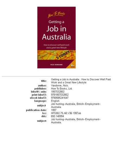 Getting a Job in Australia (How to)