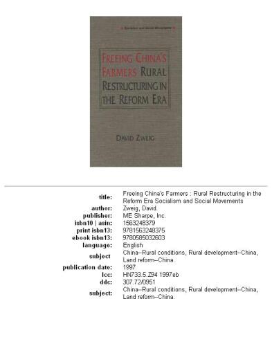 Freeing China's Farmers: Rural Restructuring in the Reform Era (Socialism and Social Movements)