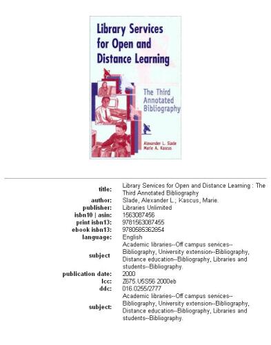 Library Services for Open and Distance Learning: The Third Annotated Bibliography