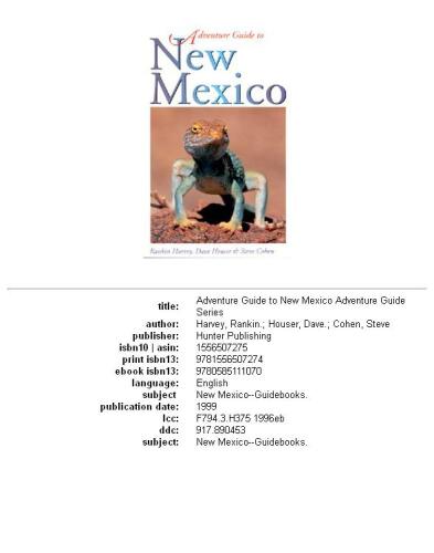 Adventure Guide to New Mexico (Hunter Travel Guides)