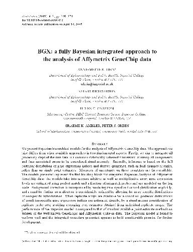 BGX: a fully Bayesian integrated approach to the analysis of Affymetrix GeneChip data