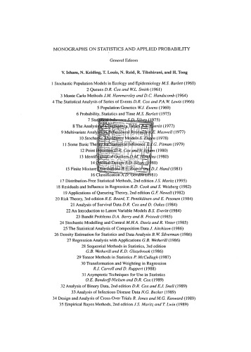 Multivariate Models and Multivariate Dependence Concepts (Chapman & Hall CRC Monographs on Statistics & Applied Probability)