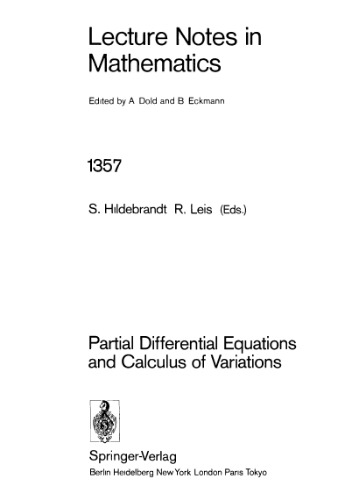 Partial Differential Equations and Calculus of Variations