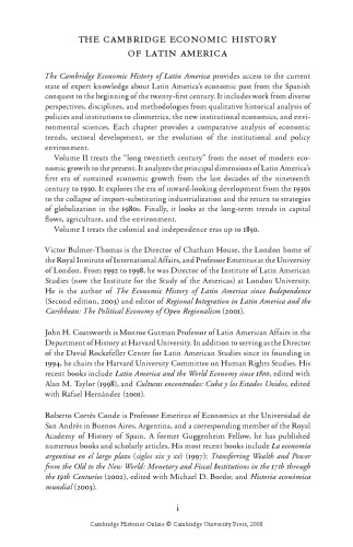 The Cambridge Economic History of Latin America: Volume 2, The Long Twentieth Century