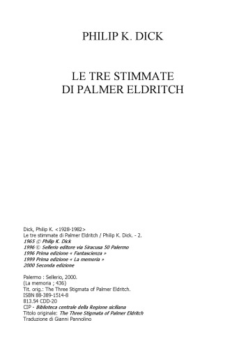 Le tre stimmate di Palmer Eldritch